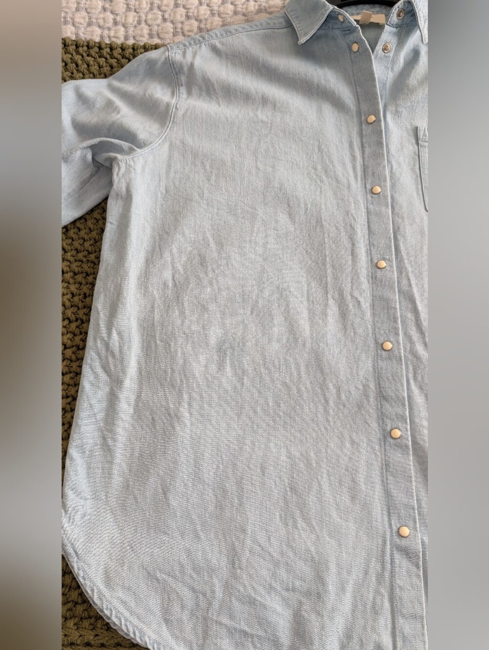 Sezane Max Shirt in Very Light Denim - Picture 5 of 13